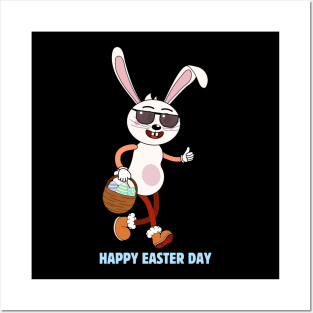 Happy Easter. Colorful and cool bunny design Posters and Art